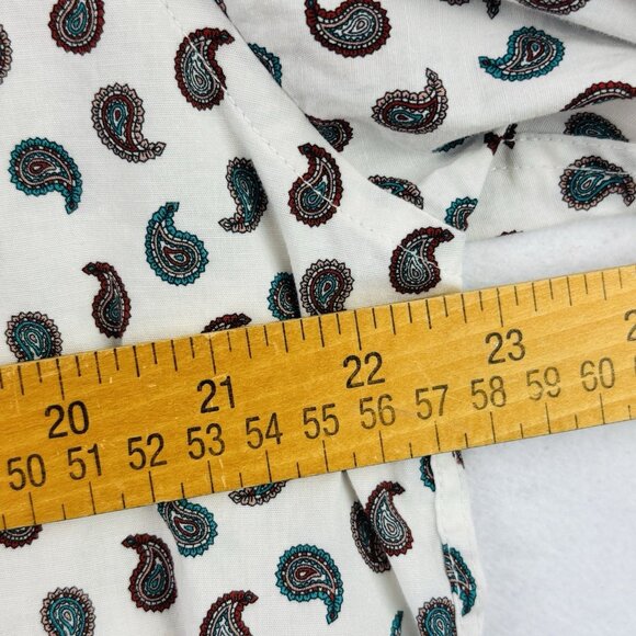 Tayion by Montee Holand Mens Sz XL Paisley Long Sleeve Button Up White Shirt - Picture 6 of 8